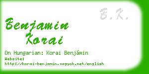 benjamin korai business card