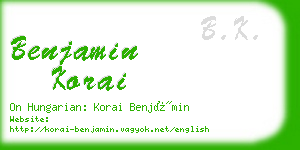 benjamin korai business card